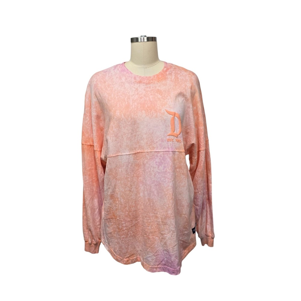 Disney Disneyland Tie Dye Spirit Jersey Lightweight Orange Pink Womens Small